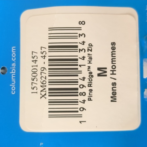 NWT Columbia Pine Ridge Half Zip - Blue - Size M - Picture 4 of 4